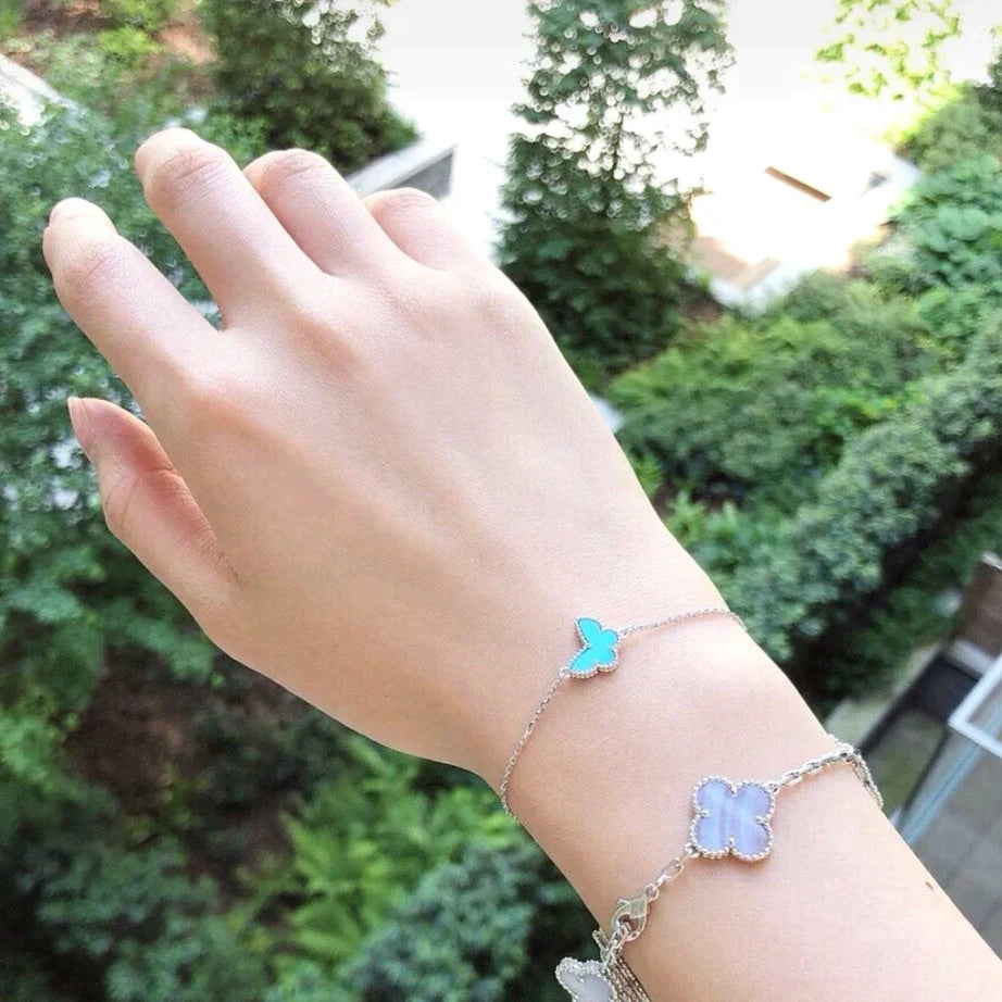 [Glitter Jewelry]BUTTERFLY TURQUOISE BUTTERFLY BRACELET SILVER