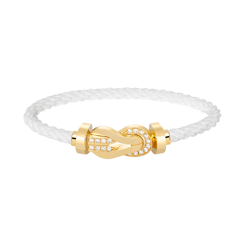 [Glitter Jewelry]CHANCE LARGE 8 FIGURE BUCKLE HALF DIAMOND BRACELET GOLD
