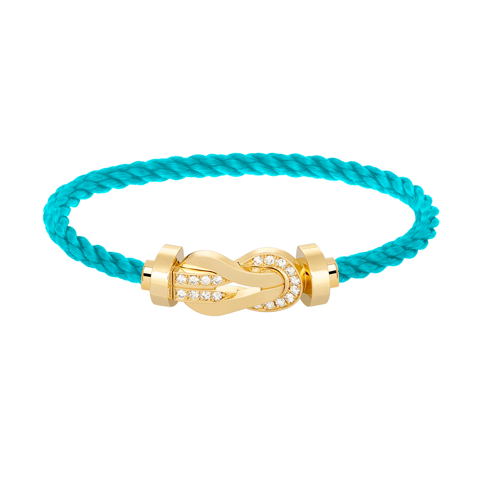 [Glitter Jewelry]CHANCE LARGE 8 FIGURE BUCKLE HALF DIAMOND BRACELET GOLD