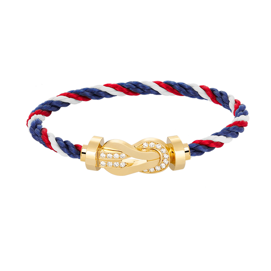 [Glitter Jewelry]CHANCE LARGE 8 FIGURE BUCKLE HALF DIAMOND BRACELET GOLD