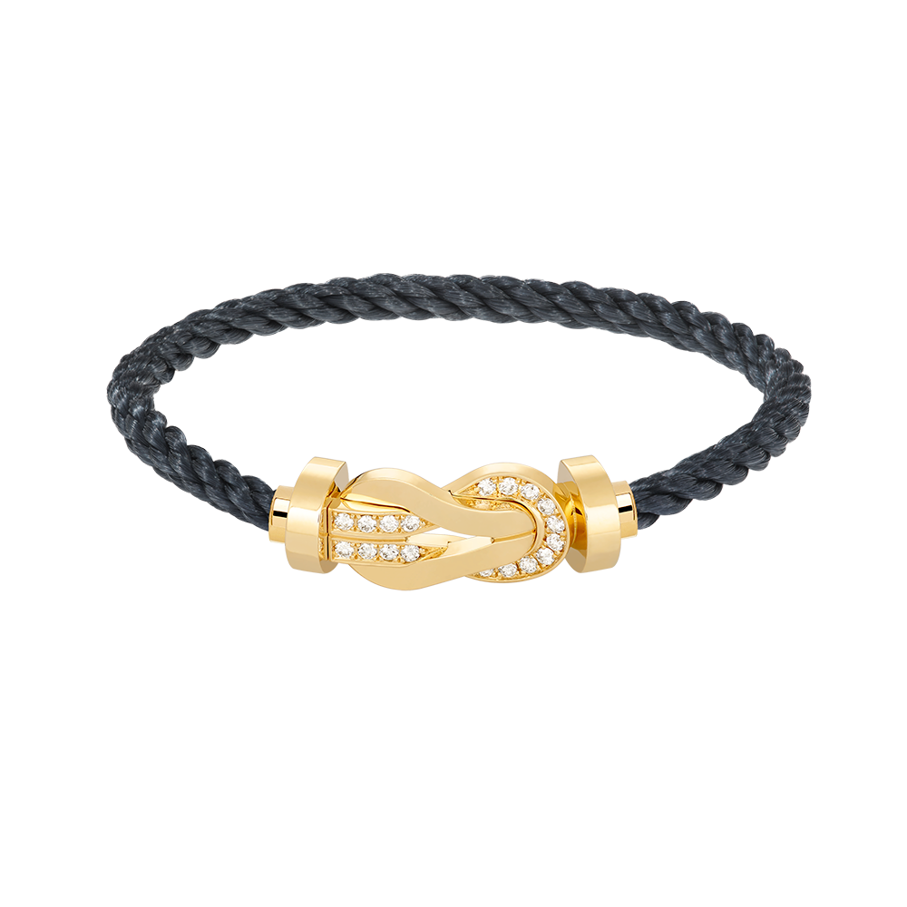 [Glitter Jewelry]CHANCE LARGE 8 FIGURE BUCKLE HALF DIAMOND BRACELET GOLD