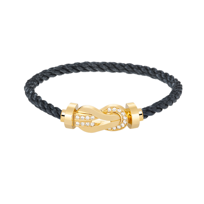 [Glitter Jewelry]CHANCE LARGE 8 FIGURE BUCKLE HALF DIAMOND BRACELET GOLD