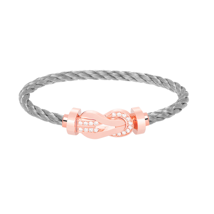 [Glitter Jewelry]CHANCE LARGE 8 FIGURE BUCKLE HALF DIAMOND BRACELET ROSE GOLD