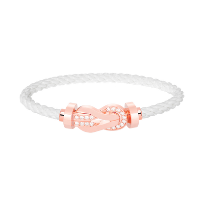 [Glitter Jewelry]CHANCE LARGE 8 FIGURE BUCKLE HALF DIAMOND BRACELET ROSE GOLD
