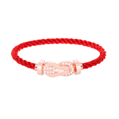[Glitter Jewelry]CHANCE LARGE 8 FIGURE BUCKLE HALF DIAMOND BRACELET ROSE GOLD