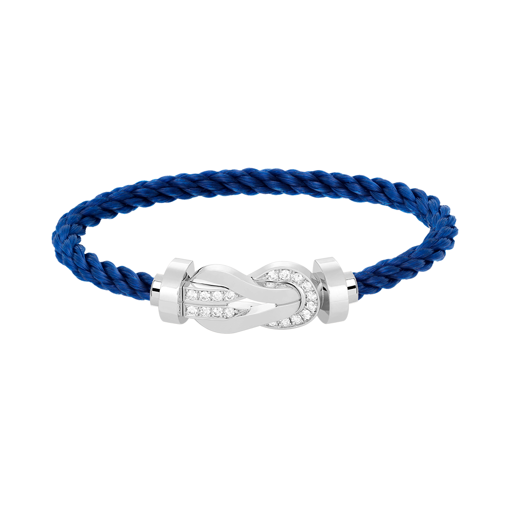 [Glitter Jewelry]CHANCE LARGE 8 FIGURE BUCKLE HALF DIAMOND BRACELET SILVER