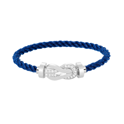 [Glitter Jewelry]CHANCE LARGE 8 FIGURE BUCKLE HALF DIAMOND BRACELET SILVER