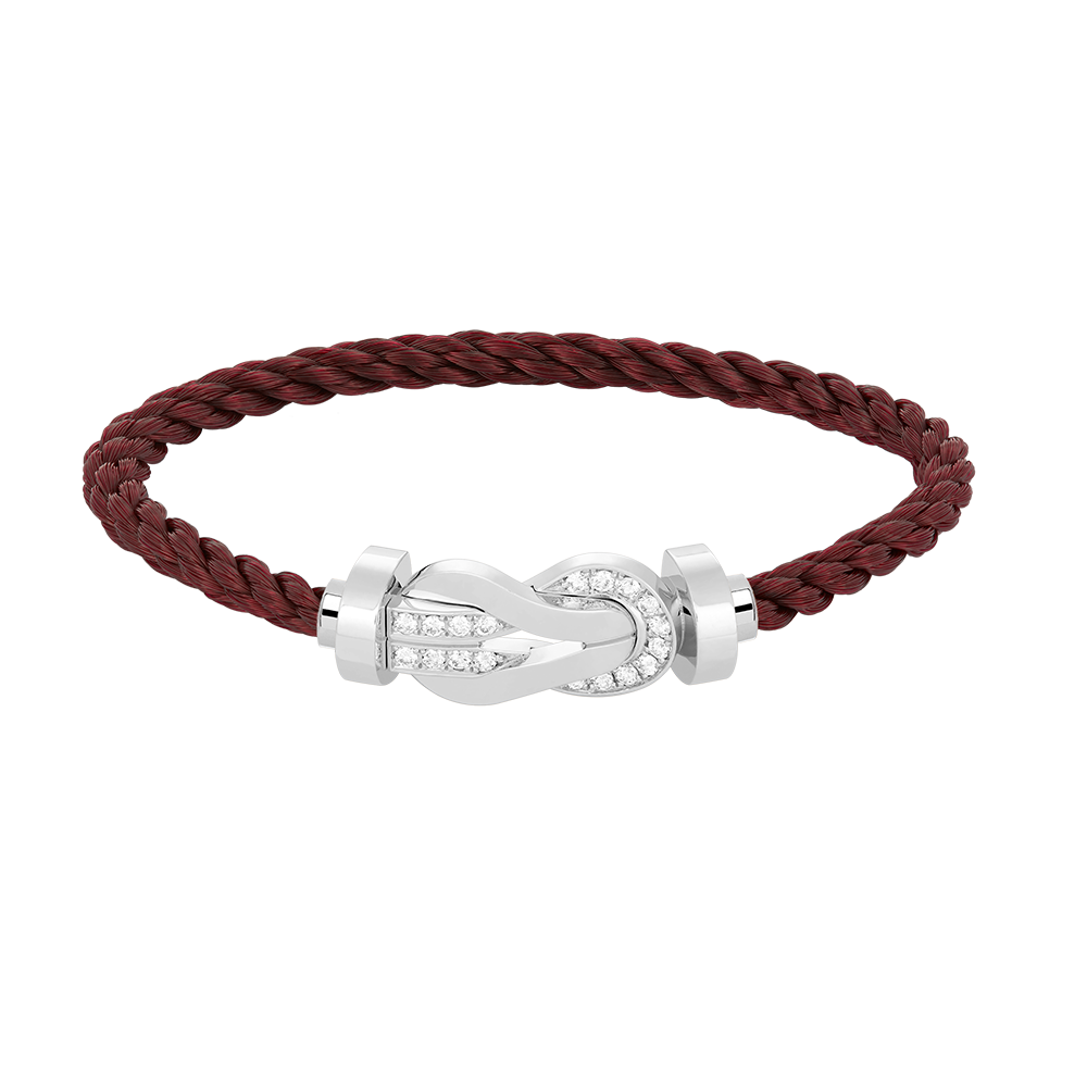 [Glitter Jewelry]CHANCE LARGE 8 FIGURE BUCKLE HALF DIAMOND BRACELET SILVER
