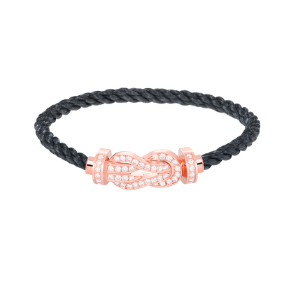 [Glitter Jewelry]CHANCE LARGE 8 FIGURE BUCKLE FULL DIAMOND BRACELET ROSE GOLD