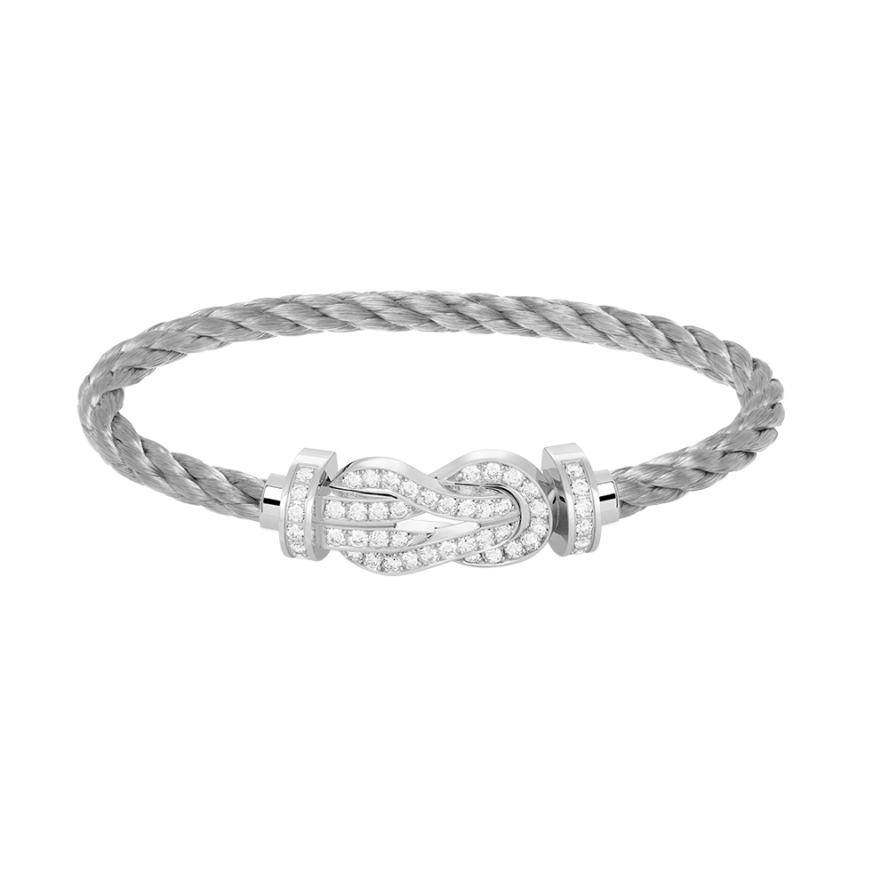 [Glitter Jewelry]CHANCE LARGE 8 FIGURE BUCKLE FULL DIAMOND BRACELET SILVER