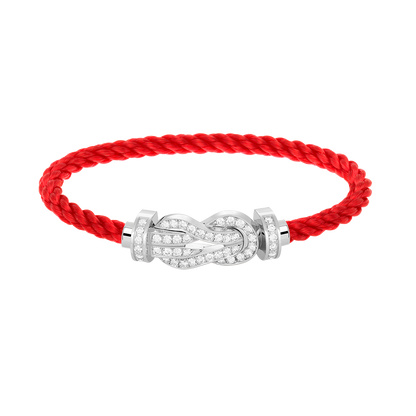 [Glitter Jewelry]CHANCE LARGE 8 FIGURE BUCKLE FULL DIAMOND BRACELET SILVER