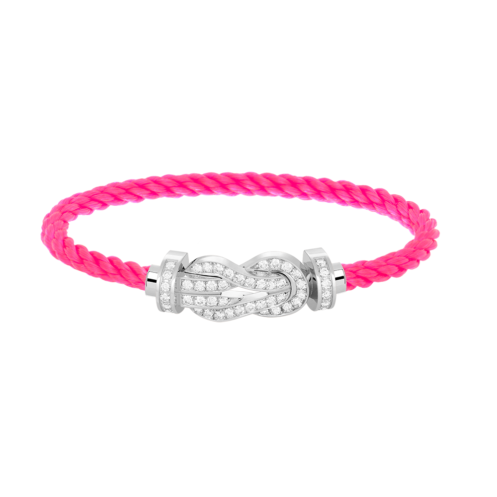 [Glitter Jewelry]CHANCE LARGE 8 FIGURE BUCKLE FULL DIAMOND BRACELET SILVER