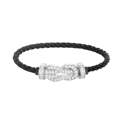 [Glitter Jewelry]CHANCE LARGE 8 FIGURE BUCKLE FULL DIAMOND BRACELET SILVER