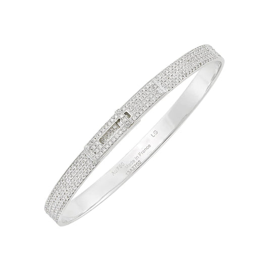 [Glitter Jewelry]HM KELLY BRACELET IN SILVER AND FULL PAVE DIAMOND