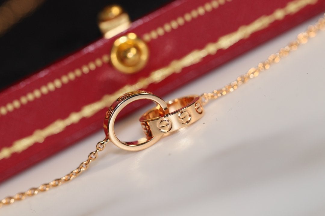 [Glitter Jewelry]LOVE NECKLACE PINK GOLD AND SILVER