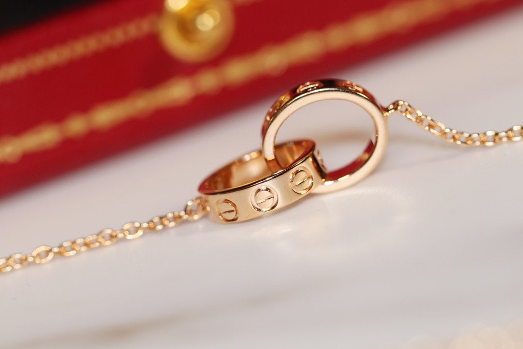 [Glitter Jewelry]LOVE NECKLACE PINK GOLD AND SILVER