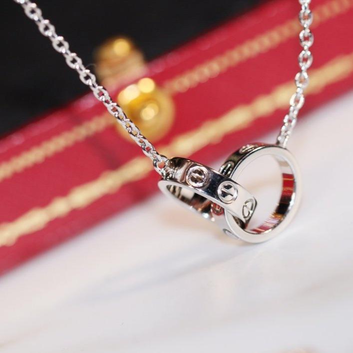 [Glitter Jewelry]LOVE NECKLACE PINK GOLD AND SILVER