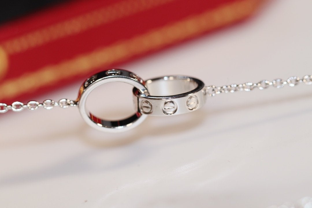 [Glitter Jewelry]LOVE NECKLACE PINK GOLD AND SILVER