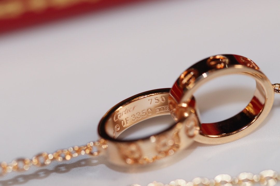 [Glitter Jewelry]LOVE NECKLACE PINK GOLD AND SILVER