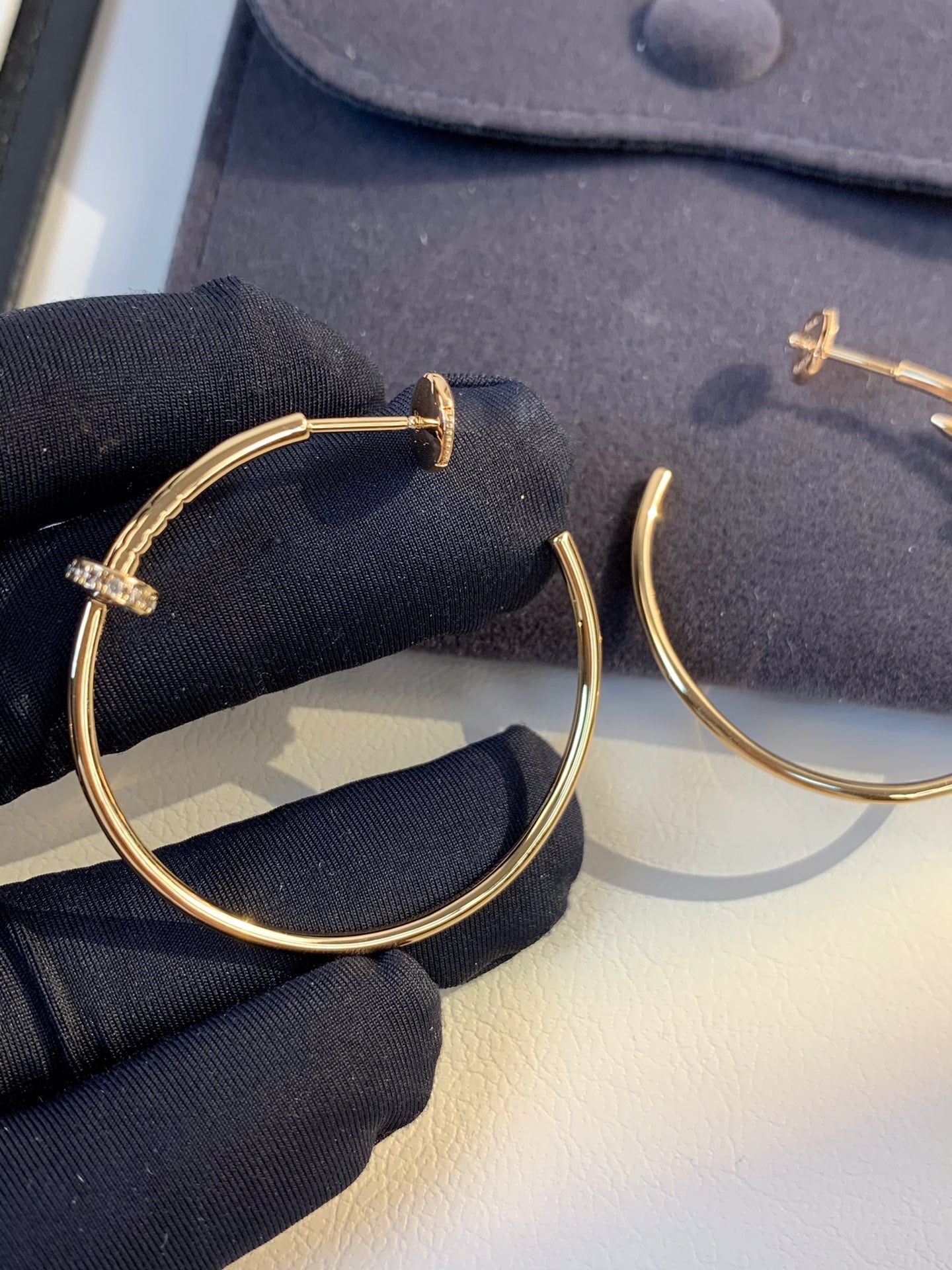 [Glitter Jewelry]JUSTE EARRINGS GOLD DIAMONDS 1.8MM