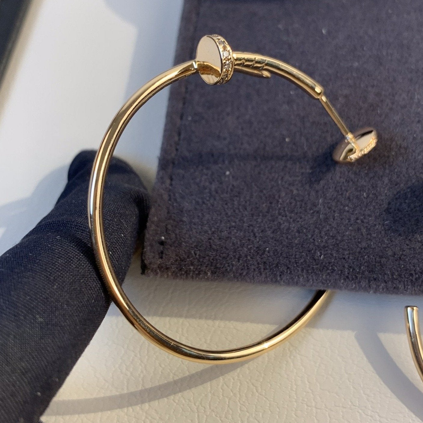 [Glitter Jewelry]JUSTE EARRINGS GOLD DIAMONDS 1.8MM
