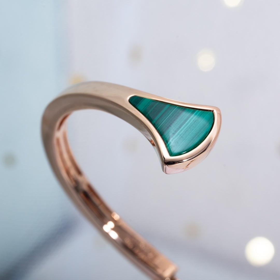 [Glitter Jewelry]DREAM BRACELET OPEN MALACHITE PINK GOLD