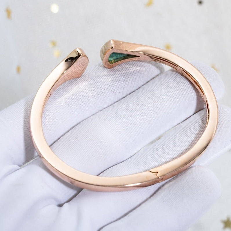 [Glitter Jewelry]DREAM BRACELET OPEN MALACHITE PINK GOLD