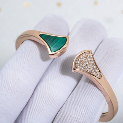 [Glitter Jewelry]DREAM BRACELET OPEN MALACHITE PINK GOLD