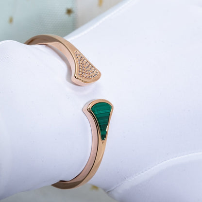 [Glitter Jewelry]DREAM BRACELET OPEN MALACHITE PINK GOLD