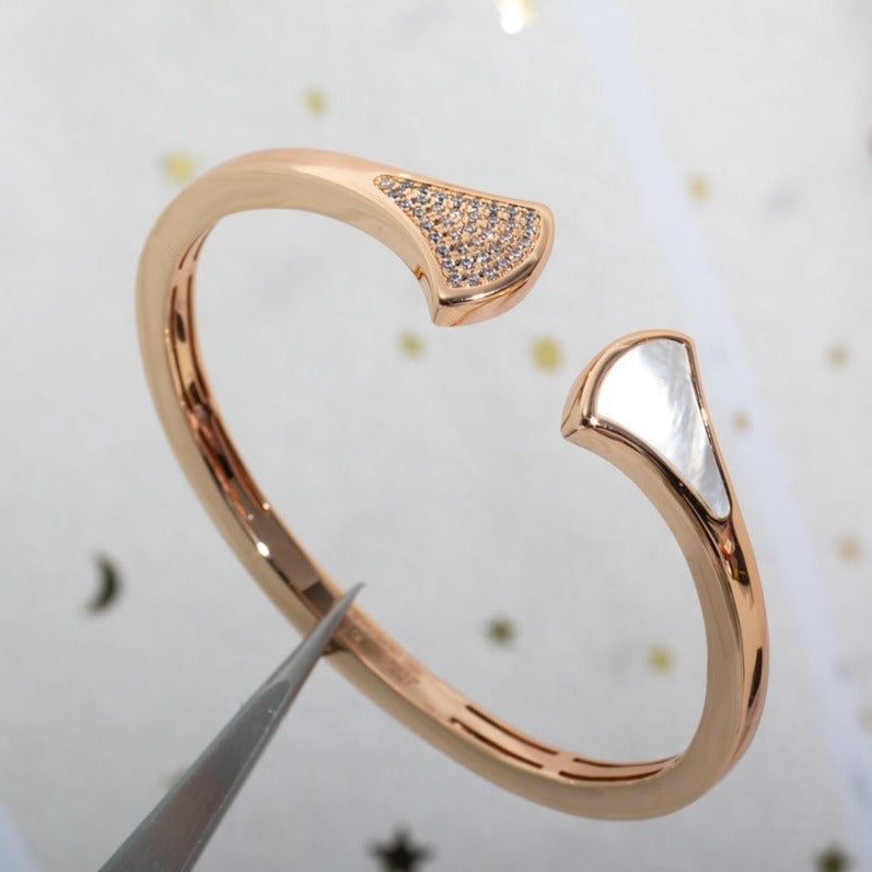 [Glitter Jewelry]DREAM BRACELET OPEN PINK GOLD MOP DIAMOND