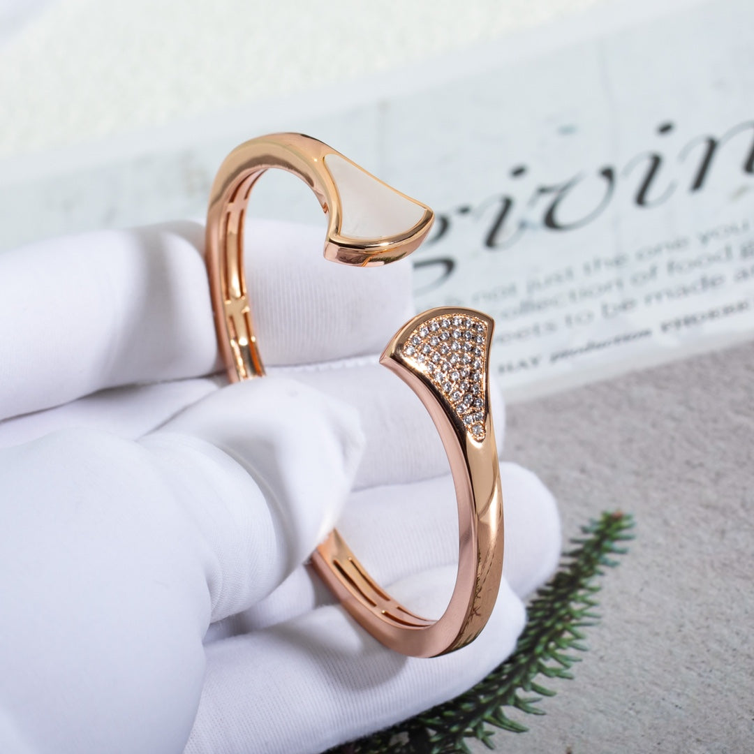 [Glitter Jewelry]DREAM BRACELET OPEN PINK GOLD MOP DIAMOND