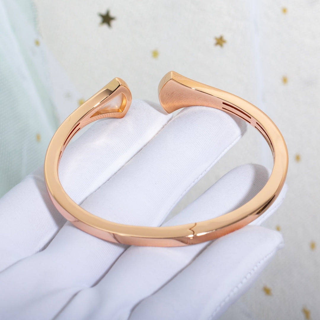 [Glitter Jewelry]DREAM BRACELET OPEN PINK GOLD MOP DIAMOND