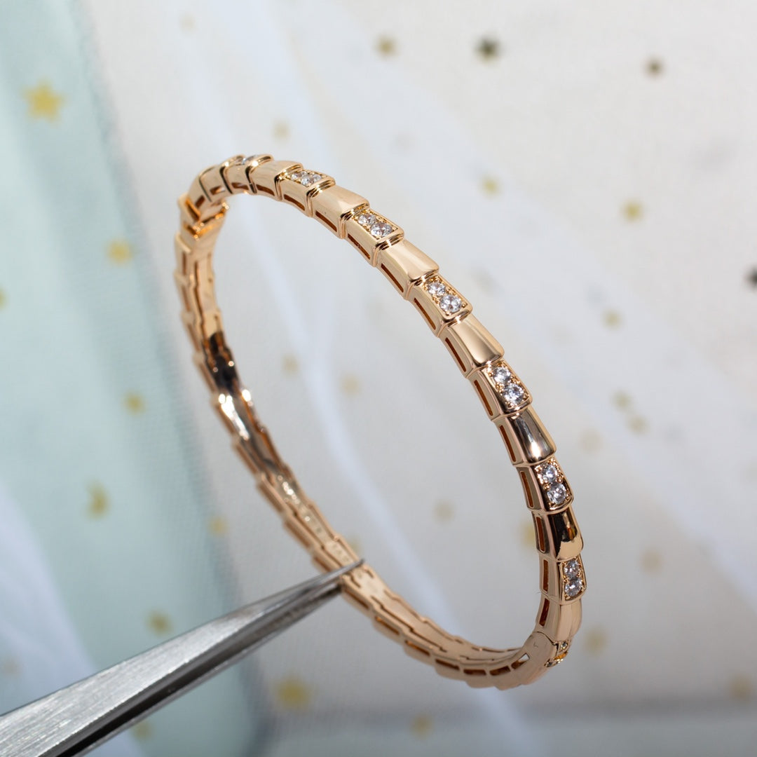 [Glitter Jewelry]SERPENTI SMALL BRACELET PINK GOLD DIAMOND