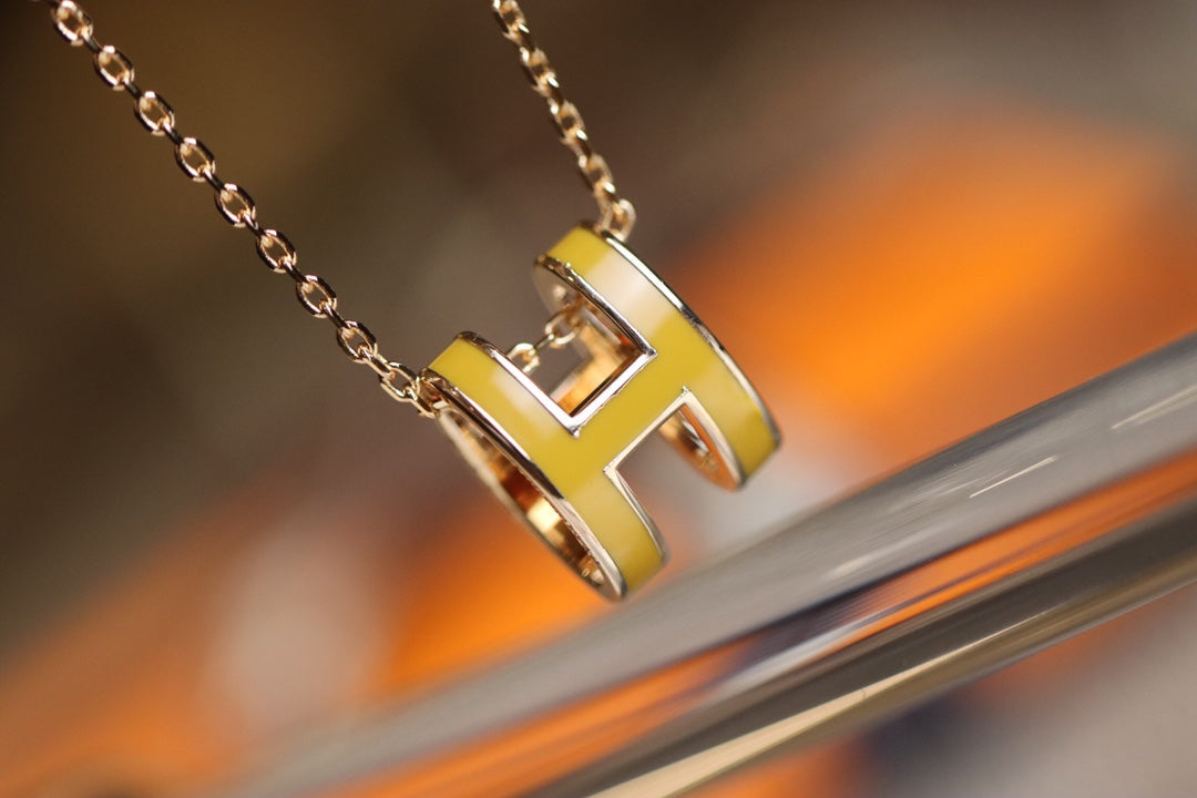 [Glitter Jewelry]POP H PEDANT PINK GOLD