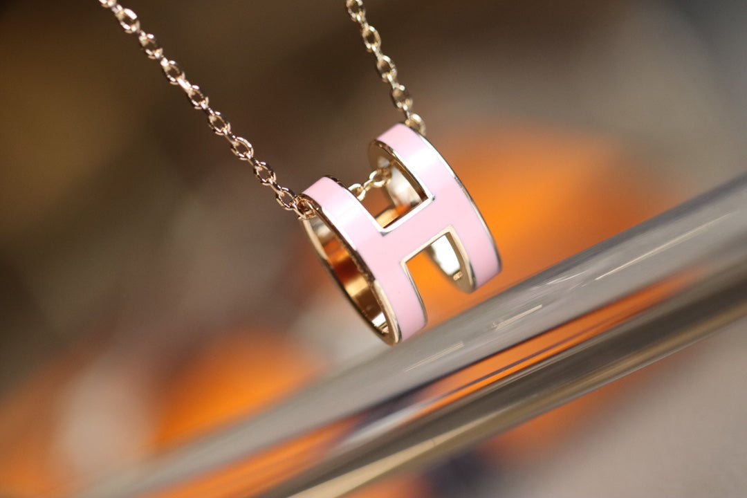 [Glitter Jewelry]POP H PEDANT PINK GOLD