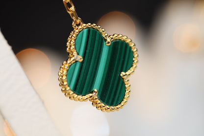 [Glitter Jewelry]CLOVER EARRINGS GOLD MALACHITE DIAMOND 3 MOTIF