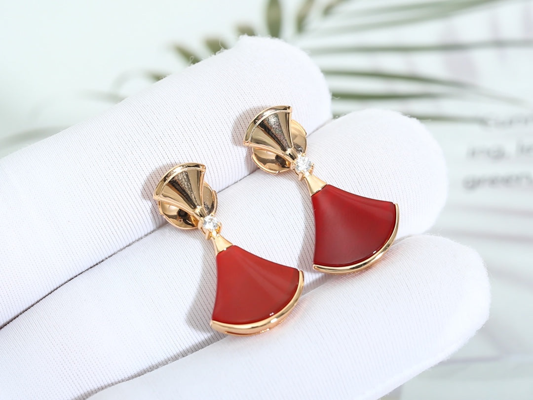 [Glitter Jewelry]DREAM Carnelian PINK GOLD EARRINGS