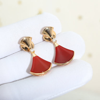 [Glitter Jewelry]DREAM Carnelian PINK GOLD EARRINGS