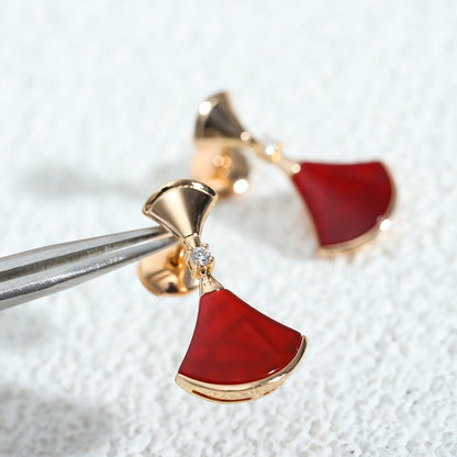 [Glitter Jewelry]DREAM Carnelian PINK GOLD EARRINGS
