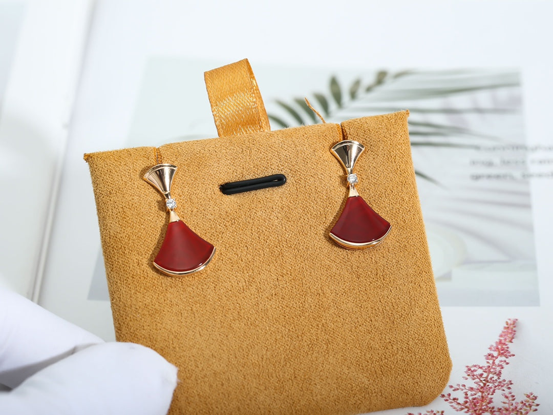 [Glitter Jewelry]DREAM Carnelian PINK GOLD EARRINGS