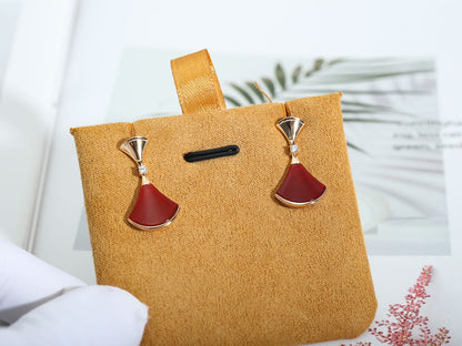 [Glitter Jewelry]DREAM Carnelian PINK GOLD EARRINGS