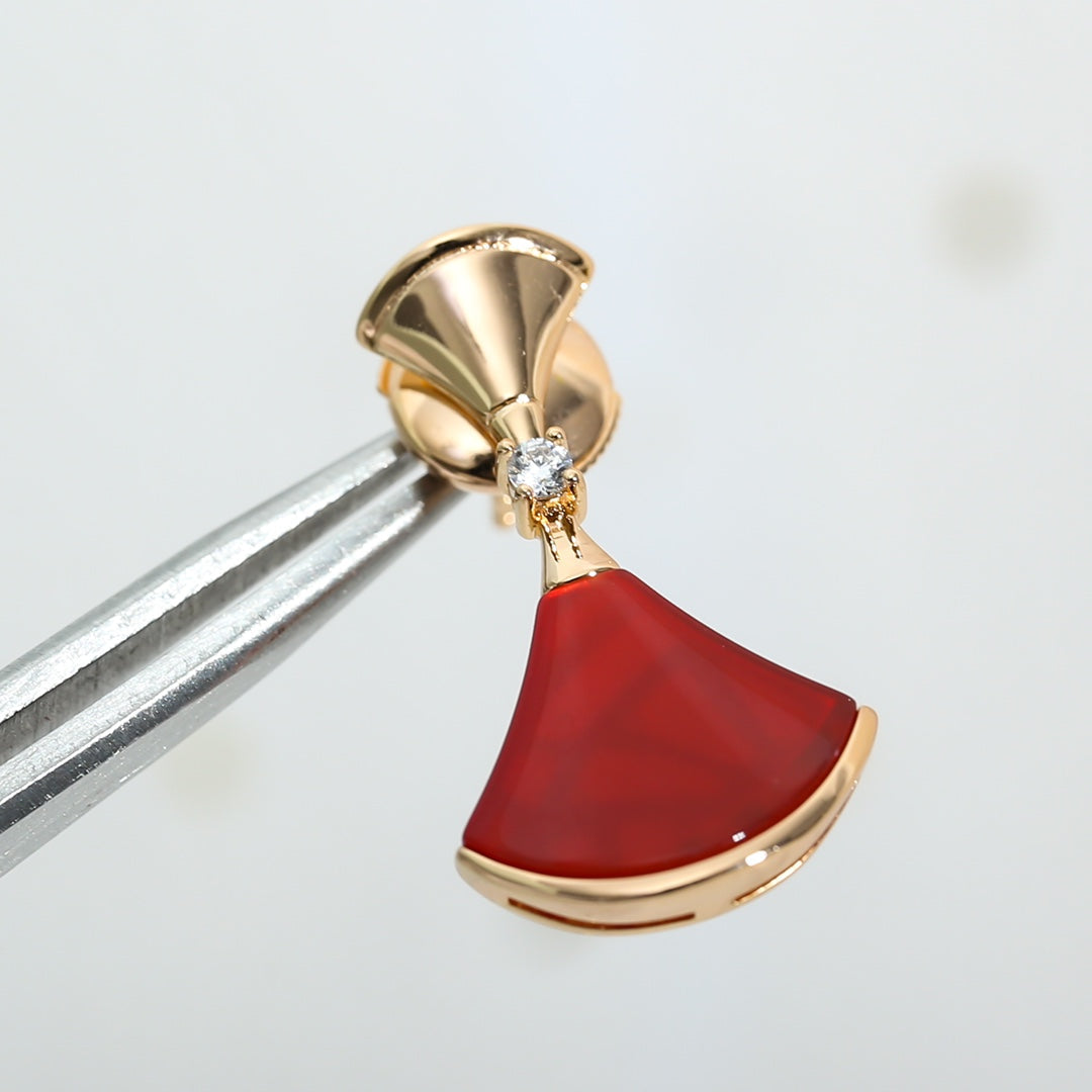 [Glitter Jewelry]DREAM Carnelian PINK GOLD EARRINGS