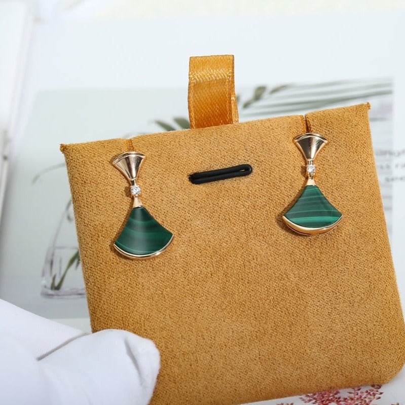 [Glitter Jewelry]DREAM MALACHITE PINK GOLD EARRINGS