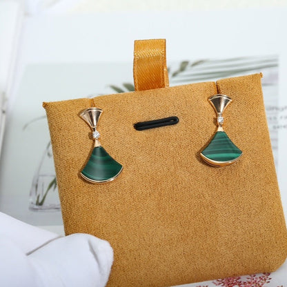 [Glitter Jewelry]DREAM MALACHITE PINK GOLD EARRINGS