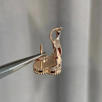 [Glitter Jewelry]CLOVER MEDIUM 1 MOTIFS  PINK MOP DIAMOND EARRINGS