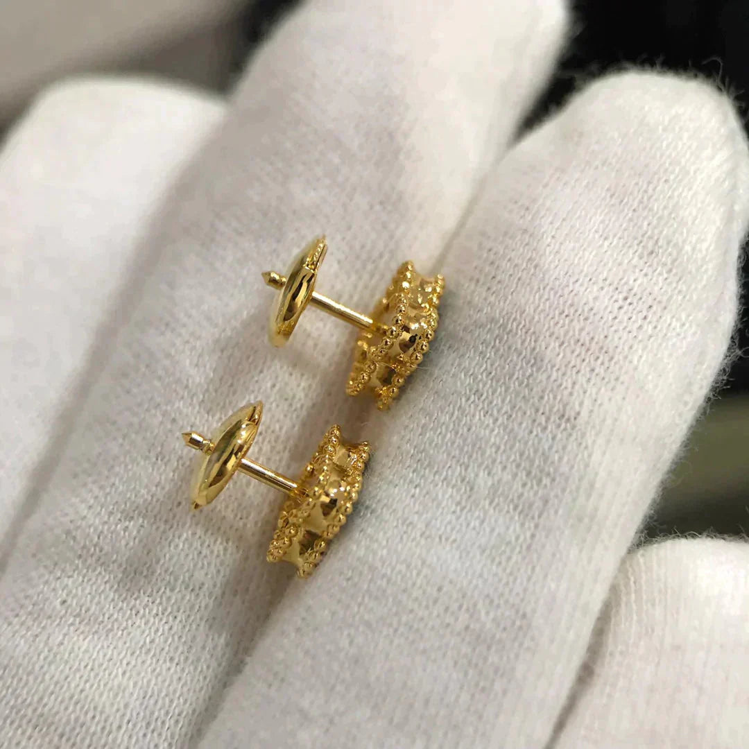 [Glitter Jewelry]CLOVER MINI 9.5MM MALACHITE  EARRINGS