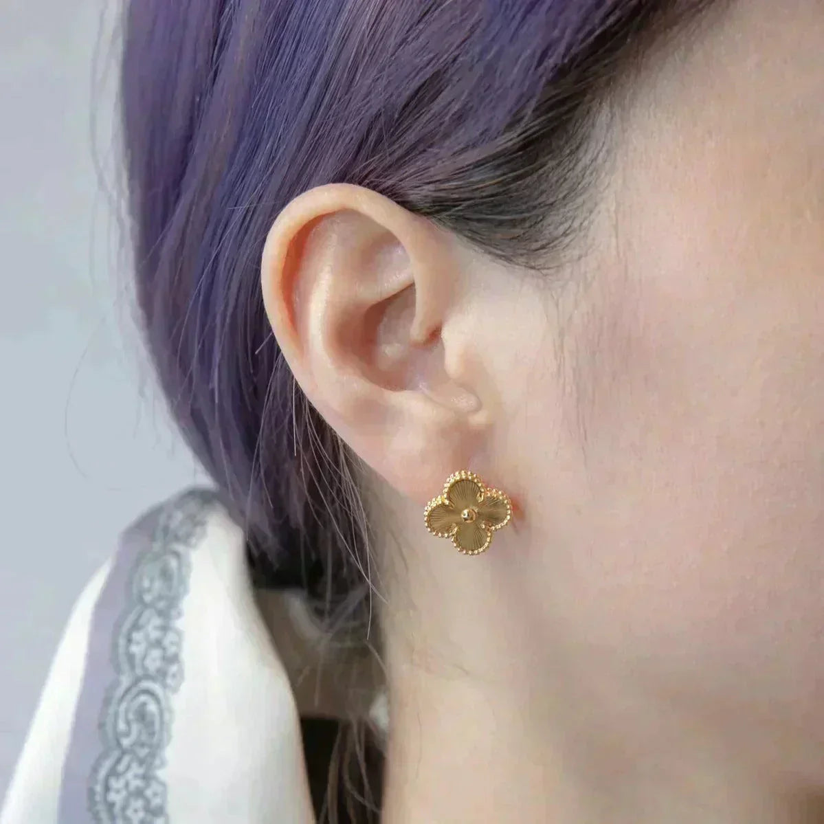 [Glitter Jewelry]CLOVER MEDIUM 1 MOTIFS LASER EARRINGS