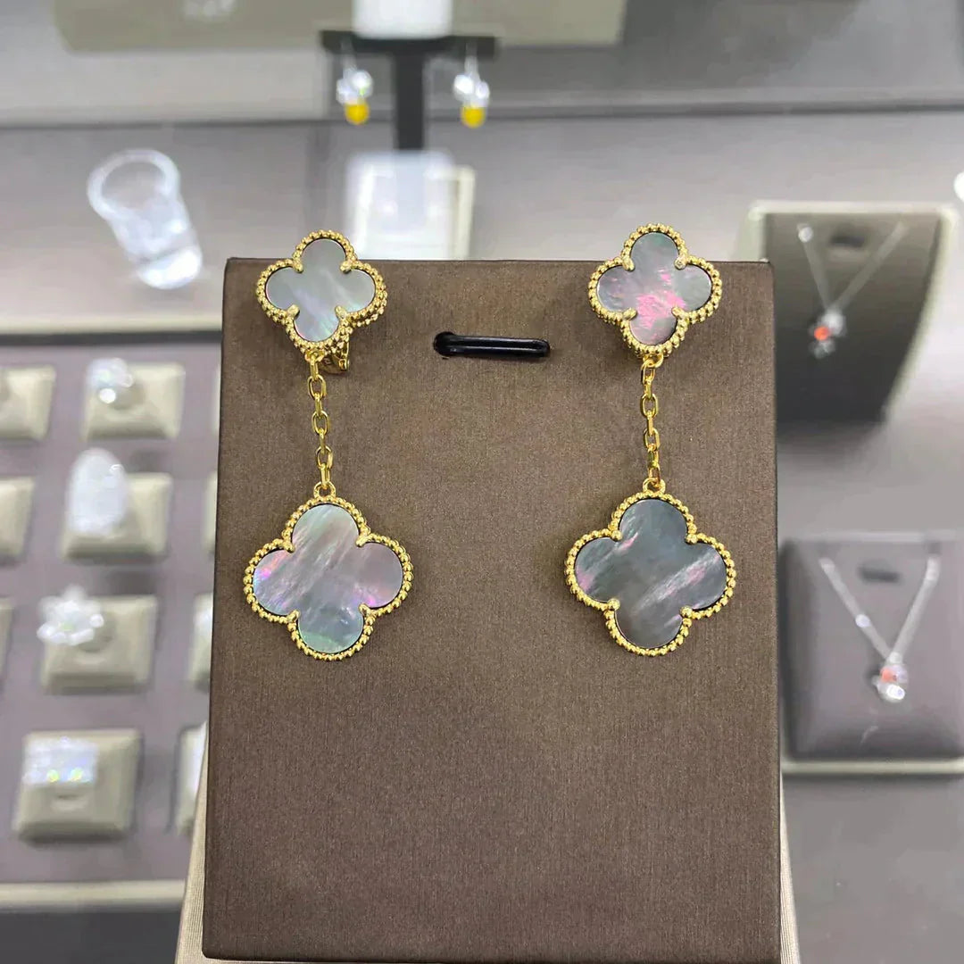 [Glitter Jewelry]CLOVER 2 MOTIFS  EARRINGS (MULTIPLE CHOICESC