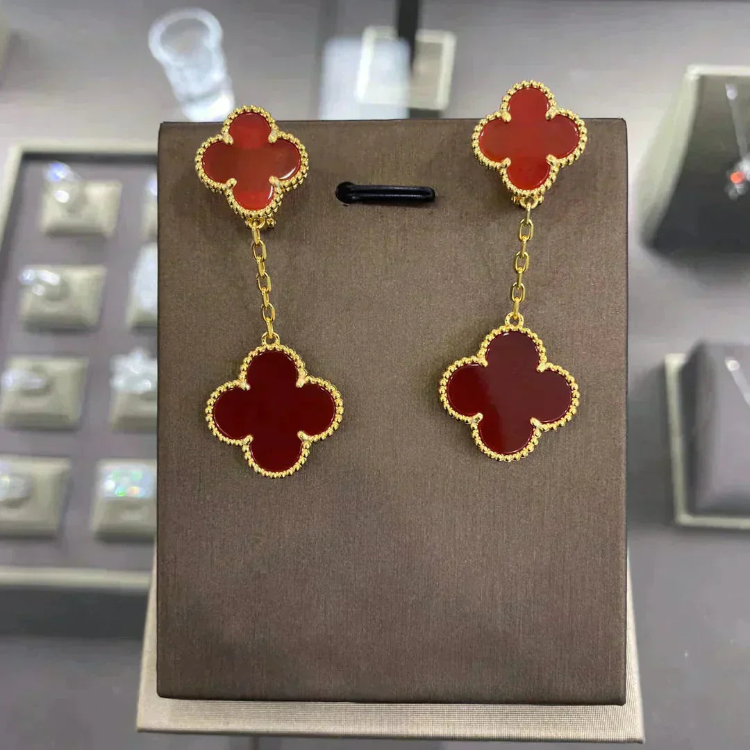 [Glitter Jewelry]CLOVER 2 MOTIFS  EARRINGS (MULTIPLE CHOICESC