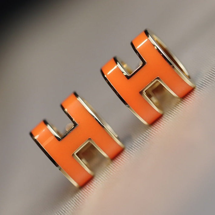 [Glitter Jewelry]MINI POP H EARRINGS ORANGE